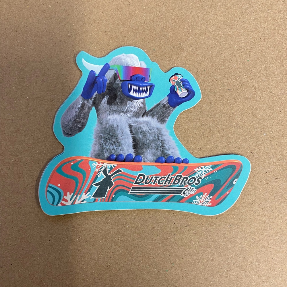 Dutch Bros Winter Yeti Sticker! Pick 3 for $15